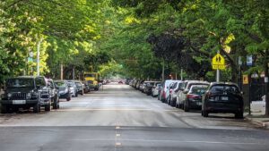 cars parked on street