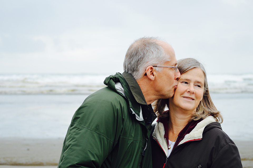 Elderly couple on the beach have estate plan in place